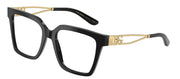 Dolce & Gabbana DG 3376B 3355 Square Metal Black Eyeglasses with Logo Stamped Demo Lenses Lens