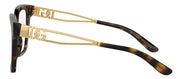 Dolce & Gabbana DG 3376B 502 Square Metal Havana Eyeglasses with Logo Stamped Demo Lenses Lens