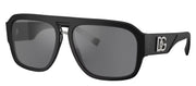 Dolce & Gabbana DG 4403 25256G Pilot Plastic Black Sunglasses with Silver Mirror Lens