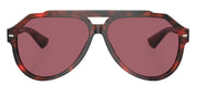 Dolce & Gabbana DG 4452 335869 Aviator Acetate Red Havana Sunglasses with Dark Violet Solid Color Lens