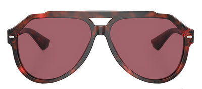 Dolce & Gabbana DG 4452 335869 Aviator Acetate Red Havana Sunglasses with Dark Violet Solid Color Lens