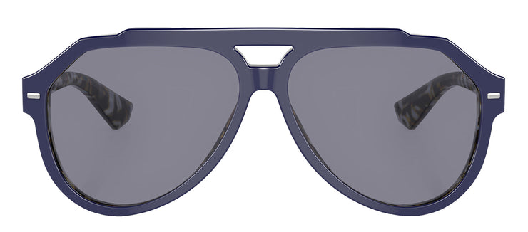 Dolce & Gabbana DG 4452 3423/1 Aviator Acetate Blue on Blue Havana Sunglasses with Gray Solid Color Lens