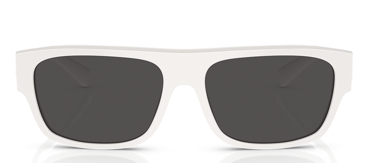 Dolce & Gabbana DG 4455 331287 Pilot Acetate White Sunglasses with Dark Grey Solid Color Lens