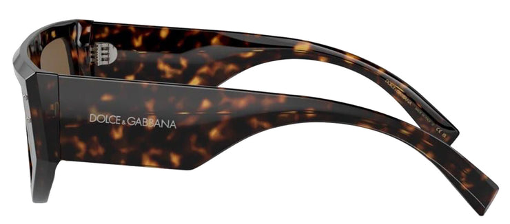 Dolce & Gabbana DG 4461 502/73 Rectangle Plastic Havana Sunglasses with Brown Lens