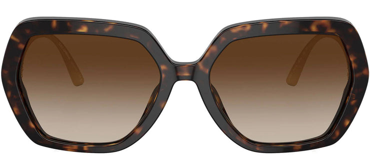 DOLCE & GABBANA DG 4468BF 502/13 Irregular Havana Acetate Sunglasses with Gradient Brown Lens