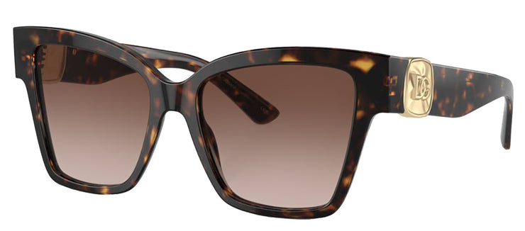DOLCE & GABBANA DG 4470F 502/13 Square Havana Acetate Sunglasses with Brown Gradient Lens