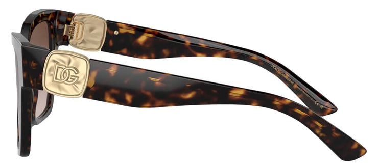 DOLCE & GABBANA DG 4470F 502/13 Square Havana Acetate Sunglasses with Brown Gradient Lens