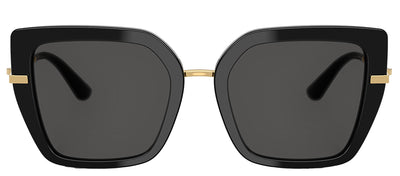 DOLCE & GABBANA DG 4474F 501/87 Butterfly Black Acetate Sunglasses with Dark Grey Lens