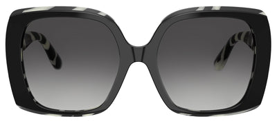 DOLCE & GABBANA DG 4475 33728G Square Black On Zebra Acetate Sunglasses with Grey Gradient Lens