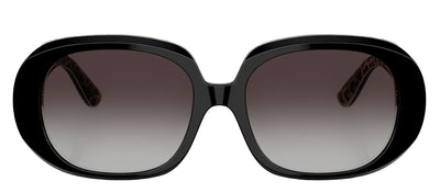 DOLCE & GABBANA DG 4476 32998G Oval Top Black On Leo Brown Acetate Sunglasses with Grey Gradient Lens