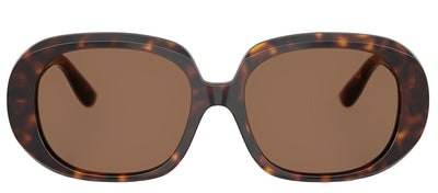 DOLCE & GABBANA DG 4476 502/73 Oval Havana Acetate Sunglasses with Dark Brown Lens