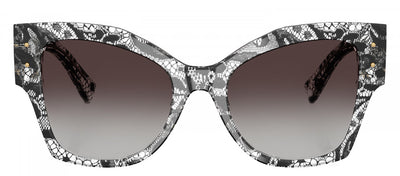 DOLCE & GABBANA DG 4478F 32878G Cat Eye Black Lace Acetate Sunglasses with Grey Gradient Black Lens