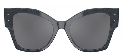 DOLCE & GABBANA DG 4478F 34416V Cat Eye Grey Lace Acetate Sunglasses with Dark Grey Flash Silver Lens