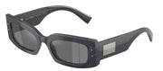 Dolce & Gabbana DG 4479 34416V Rectangle Plastic Grey Sunglasses with Silver Mirror Lens