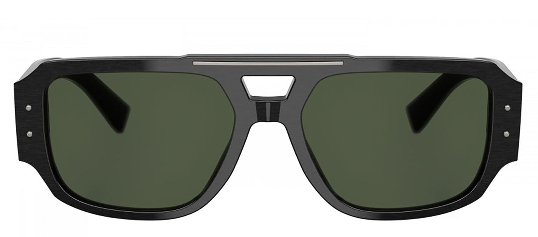 Dolce & Gabbana Matte Black Avana Sunglasses For Men - Dark Green Lenses, 55/18/145, Non-Polarized - View #3