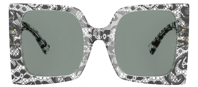 DOLCE & GABBANA DG 4490 3287/1 Square Black Lace Acetate Sunglasses with Grey Lens