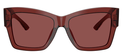 DOLCE & GABBANA DG 4493 304575 Square Transparent Bordeaux Acetate Sunglasses with Dark Violet Lens