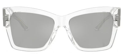 DOLCE & GABBANA DG 4493 31338V Square Crystal Acetate Sunglasses with Clear Mirror Silver Lens