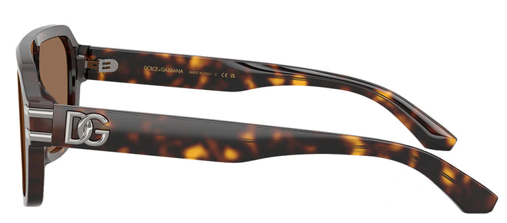 DOLCE & GABBANA DG 4507 502/73 Pilot Havana Acetate Sunglasses with Dark Brown Lens