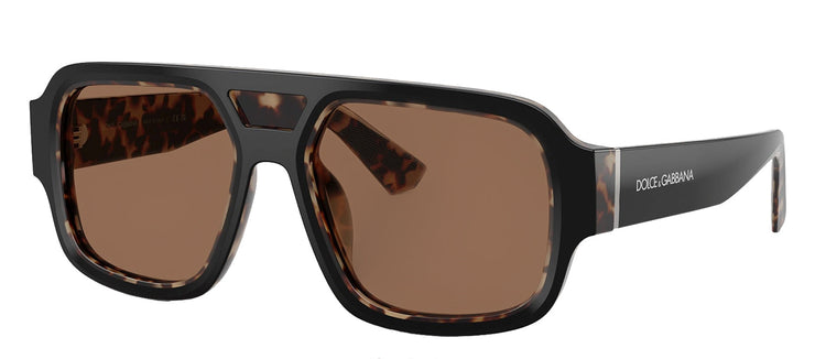 Dolce & Gabbana DG 4516 341773 Square Plastic Red Havana Sunglasses with Brown Lens