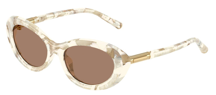 Dolce & Gabbana DG 4519 346173 Oval Plastic Beige Sunglasses with Brown Lens