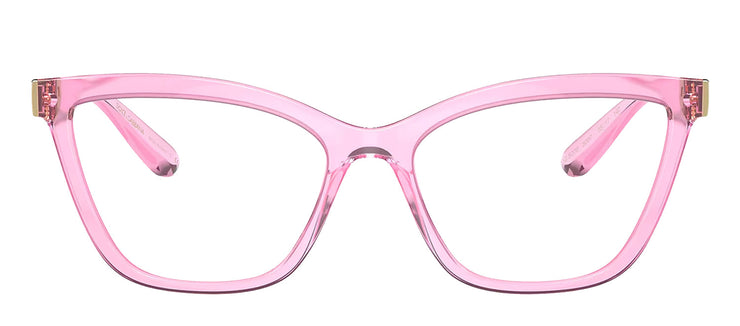 Dolce & Gabbana DG 5076 3097 Cat-Eye Plastic Pink Eyeglasses with Logo Stamped Demo Lenses