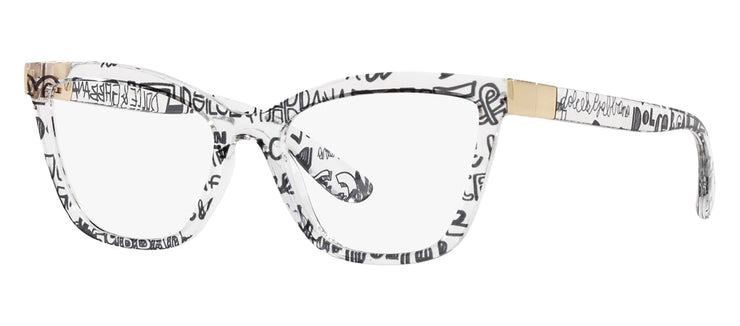Dolce & Gabbana DG 5076 3314 Cat-Eye Plastic Multicolor Eyeglasses with Logo Stamped Demo Lenses