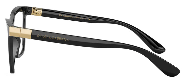 Dolce & Gabbana DG 5076 501 Cat-Eye Plastic Black Eyeglasses with Logo Stamped Demo Lenses
