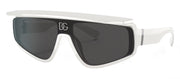 Dolce & Gabbana DG 6177 331287 Rectangle Plastic White Sunglasses with Grey Lens