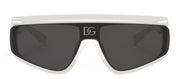 Dolce & Gabbana DG 6177 331287 Rectangle Plastic White Sunglasses with Grey Lens