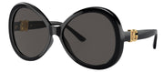 Dolce & Gabbana DG 6194U 501/87 Oval Injected Black Sunglasses with Dark Grey Solid Color Lens