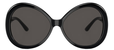 Dolce & Gabbana DG 6194U 501/87 Oval Injected Black Sunglasses with Dark Grey Solid Color Lens