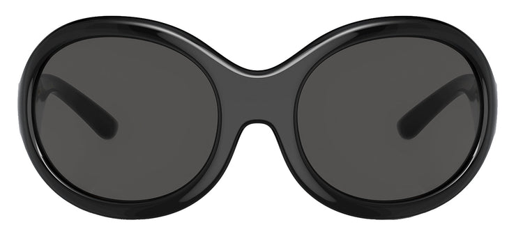 DOLCE & GABBANA DG 6201 501/87 Oval Black Plastic Sunglasses with Dark Grey Lens