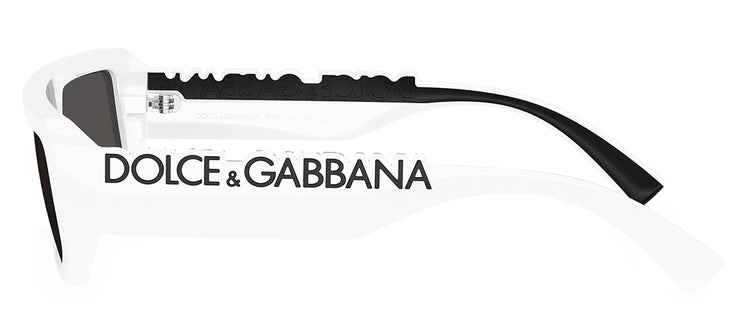 Dolce & Gabbana DG 6203 331287 Rectangle Plastic White Sunglasses with Grey Lens