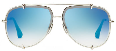 Dita DT 23007 E-SLV Aviator Metal Silver Sunglasses with Blue Gradient Lens