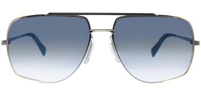 Dita DT DRX-2010 K-PLD Aviator Metal Silver Sunglasses with Soft Blue Mirror Gradient AR Lens