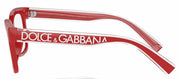 Dolce & Gabbana KIDS DX 5002 3088 Rectangle Plastic Red Eyeglasses with Logo Stamped Demo Lenses