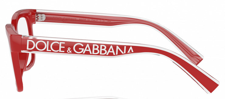 Dolce & Gabbana KIDS DX 5002 3088 Rectangle Plastic Red Eyeglasses with Logo Stamped Demo Lenses