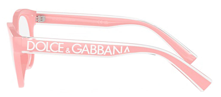 Dolce & Gabbana KIDS DX 5003 3098 Phantos Plastic Pink Eyeglasses with Logo Stamped Demo Lenses