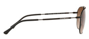 Emporio Armani EA 2107 300113 Rectangle Metal Black Sunglasses with Brown Gradient Lens