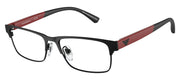 Emporio Armani KIDS EK 1001 3001 Rectangle Metal Black Eyeglasses with Logo Stamped Demo Lenses