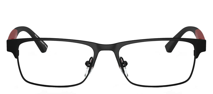 Emporio Armani KIDS EK 1001 3001 Rectangle Metal Black Eyeglasses with Logo Stamped Demo Lenses