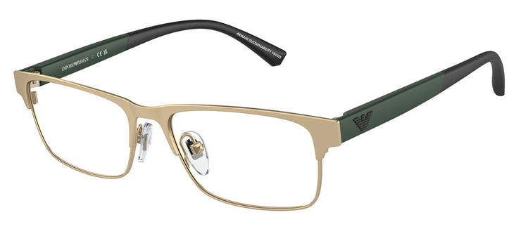 Emporio Armani KIDS EK 1001 3002 Rectangle Metal Gold Eyeglasses with Logo Stamped Demo Lenses