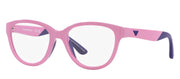 Emporio Armani KIDS EK 3002 6016 Cat-Eye Plastic Purple Eyeglasses with Logo Stamped Demo Lenses