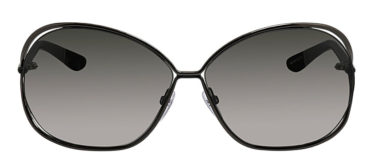 Tom Ford FT 0157 08B Round Metal Gunmetal Sunglasses with Smoke Gradient Lens