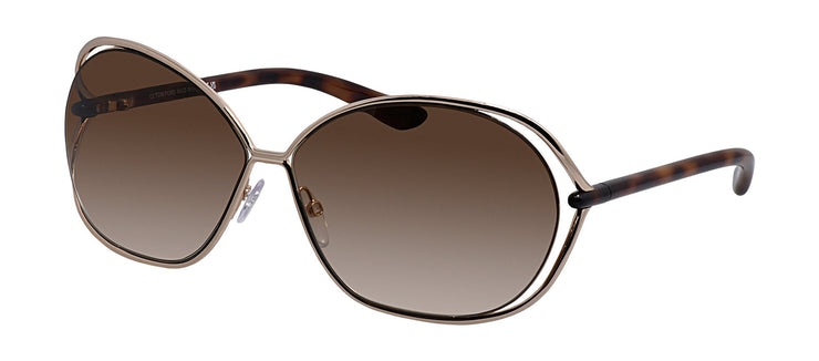 Tom Ford FT 0157 28F Round Metal Gold Sunglasses with Brown Gradient Lens