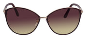 Tom Ford FT 0320 69T Cat Eye Metal Gold Sunglasses with Bordeaux Gradient Lens