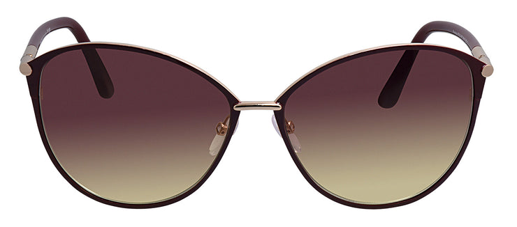 Tom Ford FT 0320 69T Cat Eye Metal Gold Sunglasses with Bordeaux Gradient Lens