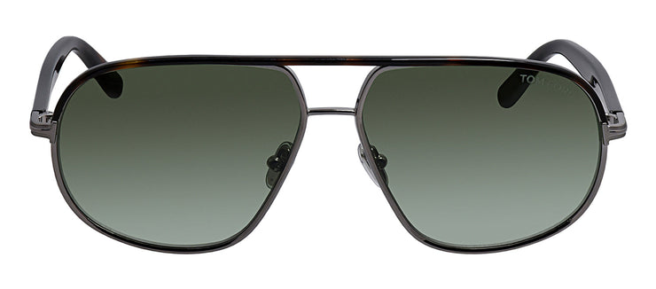 Tom Ford FT 1019 14P Pilot Metal Dark Havana Sunglasses with Green Gradient Lens