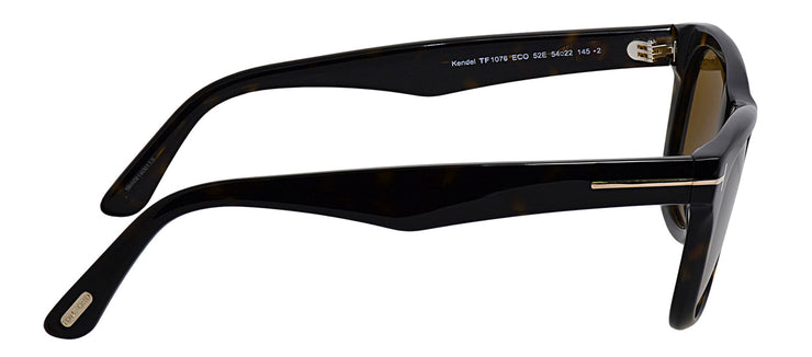 Tom Ford FT 1076 52E Rectangular Acetate Dark Havana Sunglasses with Brown Solid Color Lens